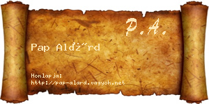 Pap Alárd névjegykártya